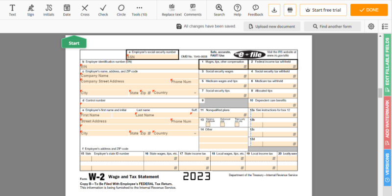 Form W-2Screenshot 1